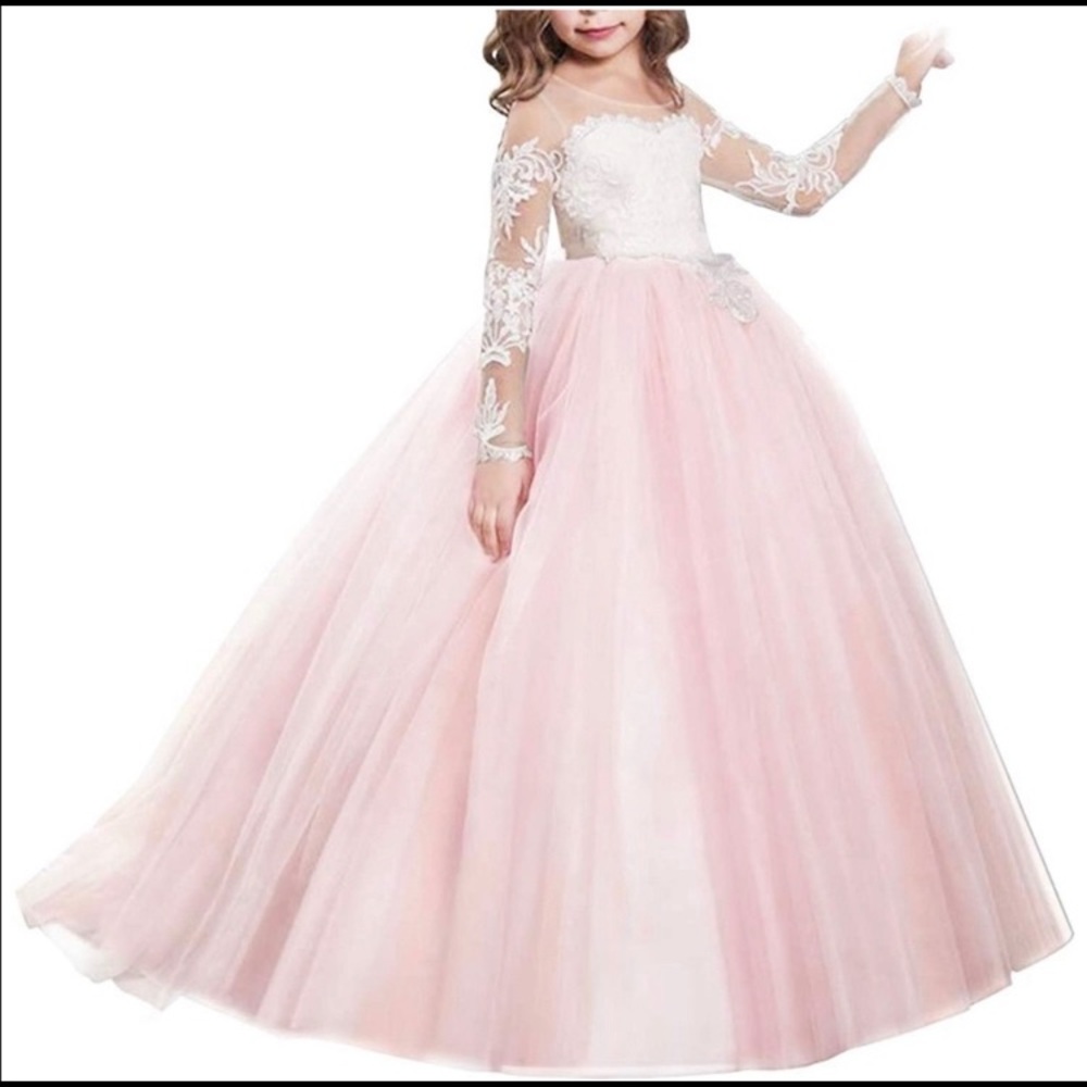 Pink flower girls dress